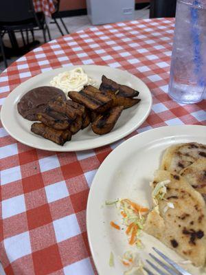 plantains and pupusas