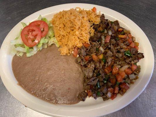 Bisteak A La Mexicana Plate (Lunch)