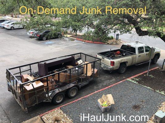 Here's one of our truck and trailer set up for Junk Removal in Austin TX