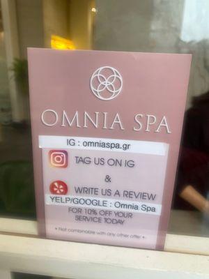 Lovely touch, if you give a review you get 10% off services.