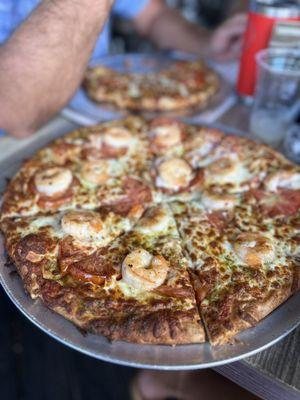 Pesto Shrimp Pizza