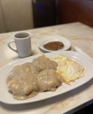 Biscuits & Country Gravy and Two Eggs with Meat