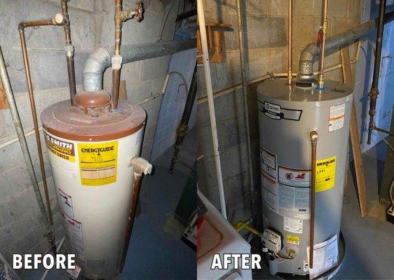 Before & After - Water Heater Replacement