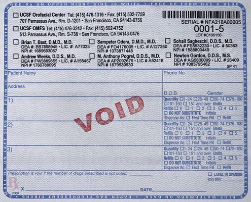 AB-149 approved printer of California controlled substance prescription pads.