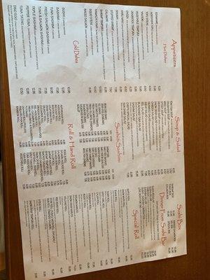 Menu inside