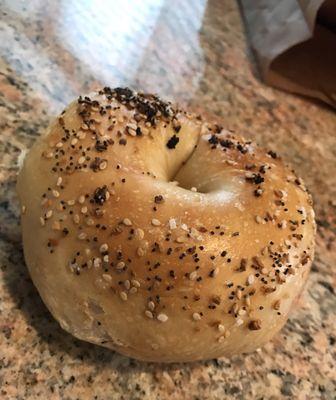 Fresh, hot everything bagel