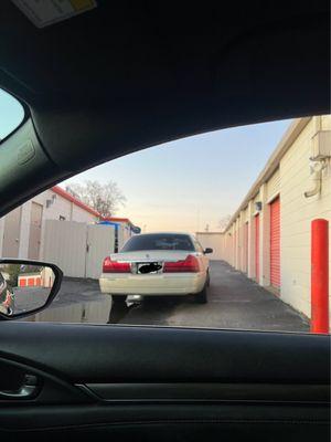 Car blocking one of the entrances