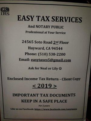 I filed my tax return at Easy Tax Services in Hayward and it was FANTASTIC!  :-D