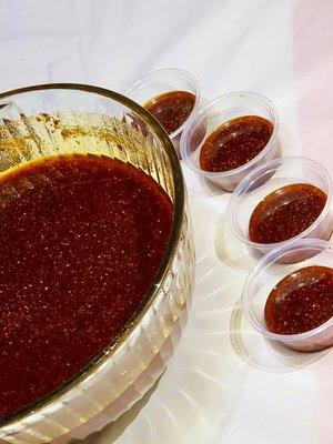 Our fresh homemade chili sauce