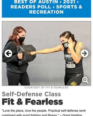 Voted Best Self-Defense Gym for Best of Austin 2021!