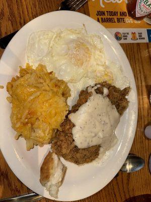 Grandpa breakfast with fried chicken