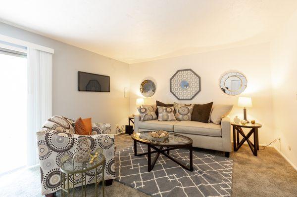 2 Bedroom Living Room Floorplan at The Addison on Main Apartments