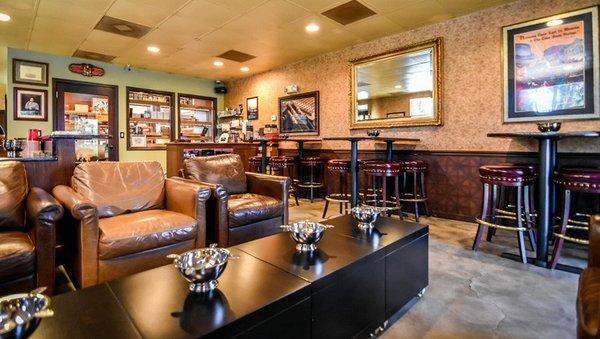 Tobacco Locker Cigar Bar Leather Seating Area