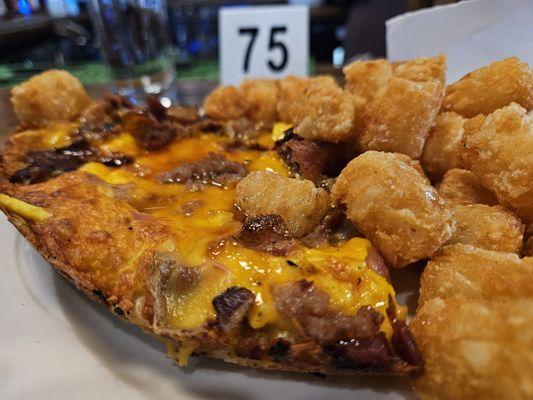 Personal Breakfast Pizza with Tots