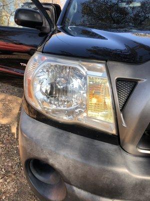 After headlight restoration.