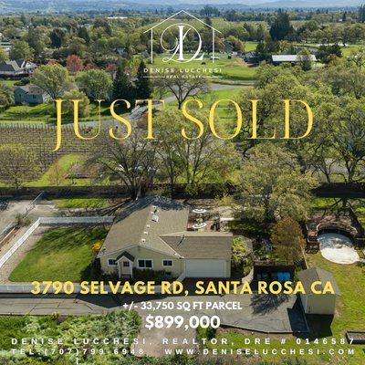 JUST SOLD - 3790 Selvage Rd, SANTA ROSA