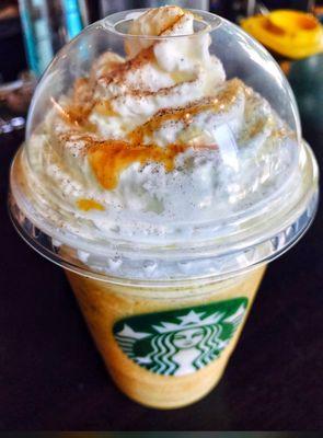 Horchata Almondmilk Frappacino w/ Caramel Drizzle & Cinnamon Dolce Dust!....This drink made my day!!