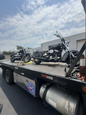 Towing two Indian motorcycles!