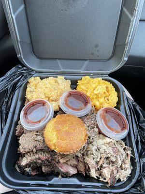 Pulled Pork Beef Brisket Macaroni & Cheese