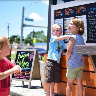 Choose from fruit or ice cream pops at the walk-up window at Frios in Denton