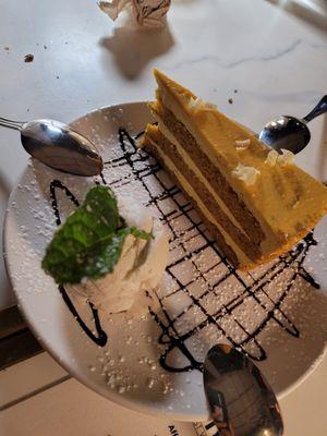 Pumpkin cake with icecream- loved it