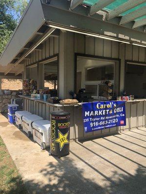 Us at the auburn Family Fourth of July celebration selling amazing try tip and pulled pork sandwiches