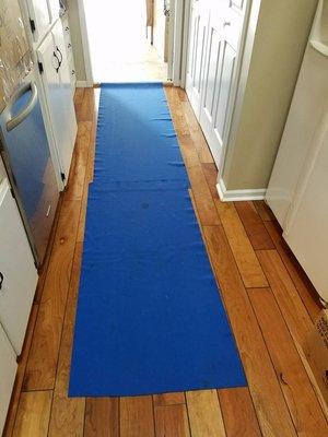 We use floor protection for our moves.