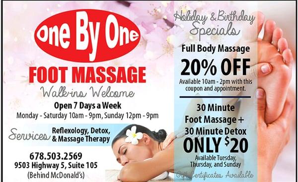 welcome one by one foot massage