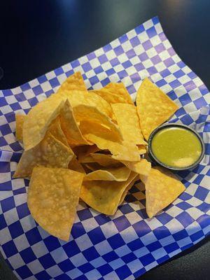 chips and salsa.  Great chips!  Crisp and light