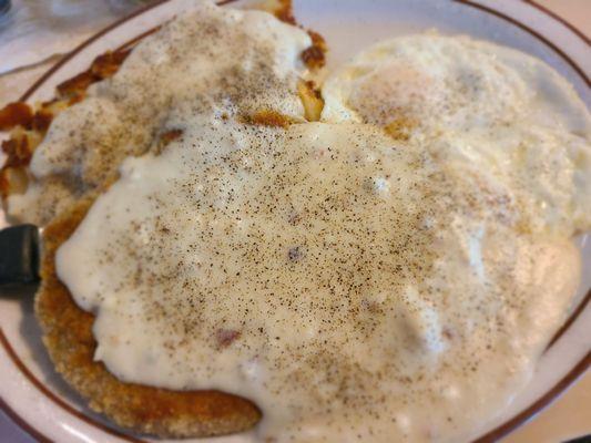 Country fried steak & eggs