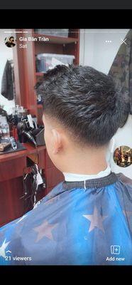 Skin low fade and scissor on top