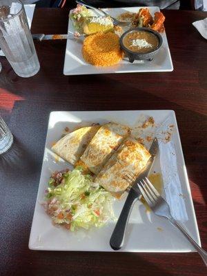 A la Campechana Quesadilla, Chimichanga, and Pico de Gallo