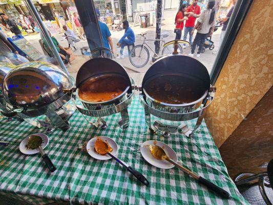 Butter chicken and Goat curry