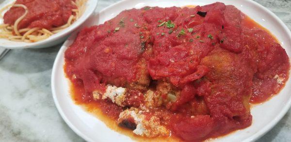 Eggplant Rollatini, Sicilian style.