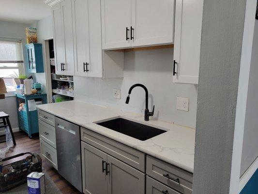 New countertop installed in kitchen