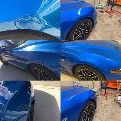 Large fender dent repair