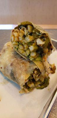 Poblano burrito - Very good, could use more chicken