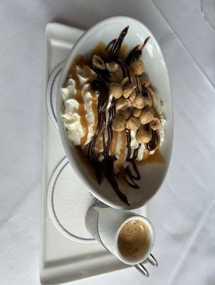 Affogato -- Hazelnut Gelato, Espresso, Chocolate, Chantilly Cream ($15)