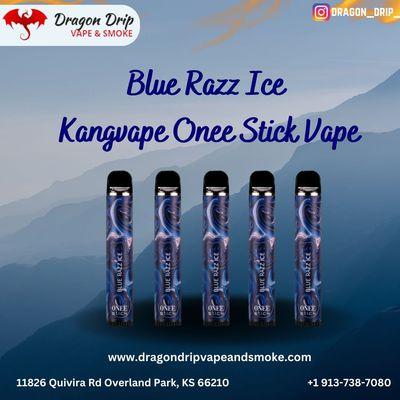 At Dragon Drip Vape and Smoke in Overland Park, KS, we stock the popular Blue Razz Ice Kangvape Onee Stick Vape.