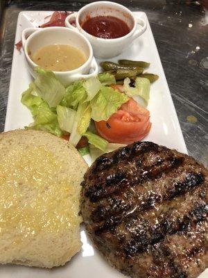 Juicy lamb or beef burgers! Prepared fresh and daily!