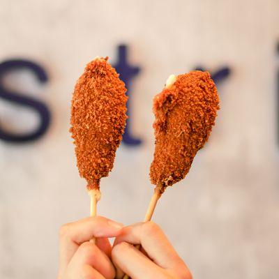 Korean Corn dog ($7.75) IG: michellelieats