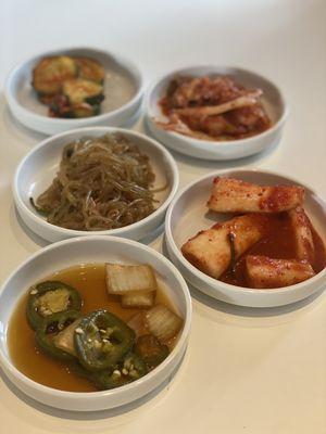 Side dishes were amazing! (Especially the radish kimchi and japchae)