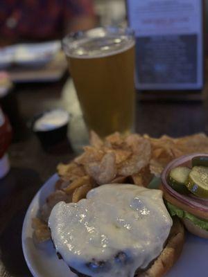 Provolone cheeseburger