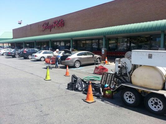 Cleaning catch basins & jet rodding storm sewers at Shop rite in Port Richmond, Staten Island, New York.