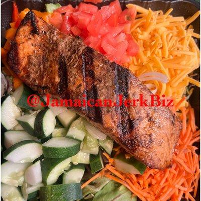 Jerk Grilled Salmon Salad Mixup