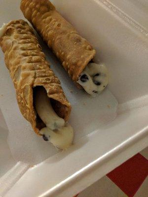 The cannoli taste really good, but why is there so much empty space?