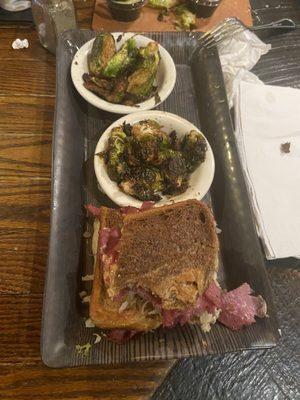 That ends on the brussels sprouts way overcooked stone cold. The pastrami on the sandwich was like shoe leather and the bread was like stone