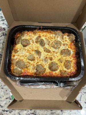 Meatball bake was good. Ordered extra cheese and extra sauce. Basically carb free. Very satisfying