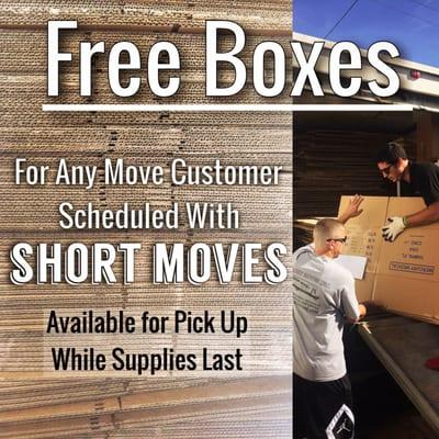 We offer free used boxes to any customer on our schedule. Call for details.