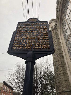 Marian Anderson's home church 2/24/18